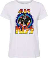 Noisy may T-shirt Nmbrandy S/s Kiss Liecens Tshirt Bg 27017630 Bright White/kiss Licens Dames Maat - M