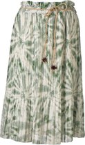 Dames plissé rok bladeren touwtjes groen kort | Maat Onze size (XS-XL)