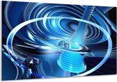Peinture sur toile Abstrait | Bleu, blanc, noir | 120x70cm 1Hatch