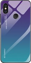 Voor Xiaomi Redmi Note 5 Pro Gradient Color Glass Case (paars)