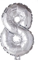 Haza Original Folieballon Cijfer 8 Zilver 40 Cm