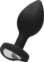 Diamond Heart Butt Plug - Regular - Black - Butt Plugs & Anal Dildos - Ouch Silicone Butt Plug