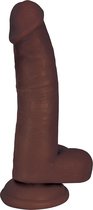 8 Inch Dong with Balls - Brown - Realistic Dildos -