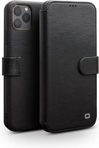 Qialino Luxe Genuine Leather Boekmodel Hoesje iPhone 11 Pro Max - Zwart
