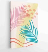 Summer tropical wall arts vector. Palm leaves, coconut leaf, monstera leaf, line arts 4 - Moderne schilderijen – Vertical – 1922500766 - 40-30 Vertical