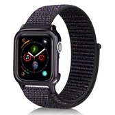 Eenvoudige mode nylon horlogeband met frame voor Apple Watch Series 5 & 4 40 mm (officieel officieel zwart)