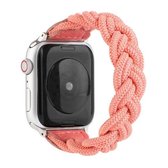 Elastische geweven horlogeband voor Apple Watch Series 6 & SE & 5 & 4 44 mm / 3 & 2 & 1 42 mm, lengte: 160 mm (watermeloenrood)