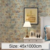 Cyaan Steen Creatieve 3D Steen Baksteen Decoratie Behang Stickers Slaapkamer Woonkamer Muur Waterdicht Behangrol, Afmeting: 45 x 1000 cm