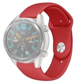 22 mm voor Huawei Watch GT2e GT2 46 mm zwart-wit siliconen omgekeerde gesp riem (rood)