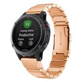 Snelle demontage stalen polsband horlogeband voor Garmin Fenix 5 x 26 mm (roségoud)