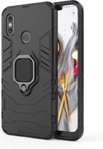 PC + TPU schokbestendige beschermhoes voor Xiaomi Redmi Note 5, met magnetische ringhouder (zwart)