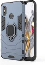 PC + TPU schokbestendige beschermhoes voor Xiaomi Redmi Note 5, met magnetische ringhouder (marineblauw)