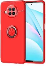 Voor Geschikt voor Xiaomi Mi 10T Lite metalen ringhouder 360 graden roterende TPU-hoes (rood + rood)