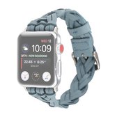 Voor Apple Watch Series 6 & SE & 5 & 4 40 mm / 3 & 2 & 1 38 mm lederen geweven polsband met enkele lus (hemelsblauw)