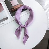 Zachte geïmiteerde zijden stof Effen kleur Kleine vierkante sjaal Professionele zijden sjaal voor dames, lengte: 70cm (paars)-Geen