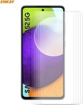 Voor Samsung Galaxy A52 5G 5 STKS ENKAY Hat-Prince 0.26mm 9H 2.5D Gebogen Rand Gehard Glas Film
