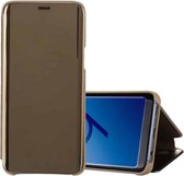 Voor Galaxy S9 + galvaniseren spiegel horizontale flip lederen tas met houder (goud)