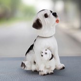 Auto-interieur Simulatie Schudden Hoofd Speelgoed Slingerende Puppy Hond Zelfklevende Decor Ornament (Wit)