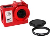 SG169 Universele aluminium beschermhoes met 40,5 mm UV-filter en lensbeschermkap voor SJCAM SJ4000 & SJ4000 Wifi & SJ4000 + Wifi & SJ6000 & SJ7000 Sport-actiecamera (rood)