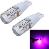 2 STUKS T15 3W 240LM Autoradellichten Autolarkeringslicht met 10 SMD-3030-LED-lampen, DC 12V (roze licht)