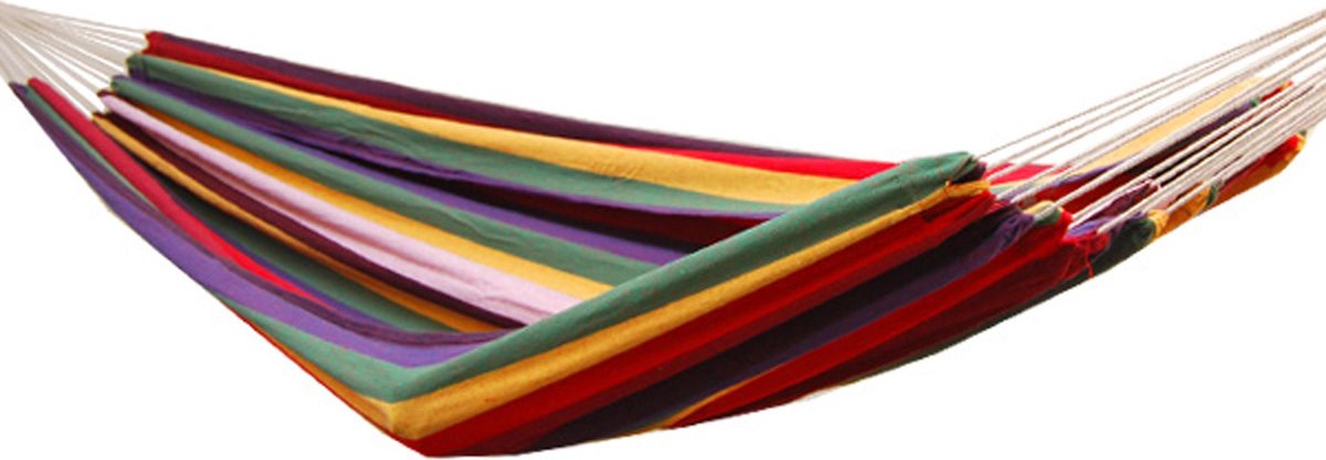 XXL Hangmat 260x160 cm tot 150 kg - Tweepersoons Tuinhangmat Katoen - Outdoor & Indoor Hangmat