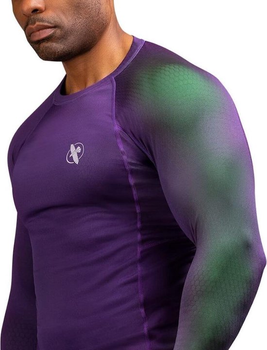 Hayabusa Fusion Rashguard - Violet / Vert - taille L.