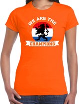 Oranje fan t-shirt voor dames - we are the champions - Holland / Nederland supporter - EK/ WK shirt / outfit XS