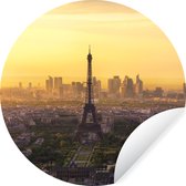 Tour Eiffel au milieu de Paris Sticker mural cercle mural ⌀ 120 cm / cercle papier peint / cercle mural / cercle vivant - autocollant & coupe ronde