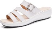 Platte open teen slip Fashion Casual strand sandalen en slippers voor vrouwen (kleur: wit maat: 37)
