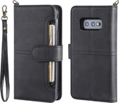 Voor Galaxy S10e Multifunctionele afneembare magnetische horizontale flip lederen tas met kaartsleuven en houder en portemonnee en fotolijst (zwart)