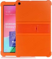 Voor Galaxy Tab A 10.1 (2019) T510 tablet-pc siliconen beschermhoes met onzichtbare beugel (oranje)
