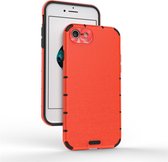 Voor iPhone 8/7 schokbestendige graan PC + TPU Case (rood)