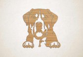 Wanddecoratie - Hond - Zwitserse sennenhond 5 - M - 63x60cm - Eiken - muurdecoratie - Line Art