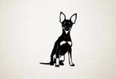 Wanddecoratie - Hond - Dwergpinscher 1 - L - 109x71cm - Zwart - muurdecoratie - Line Art