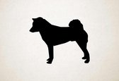 Silhouette hond - Shiba Inu - S - 45x57cm - Zwart - wanddecoratie