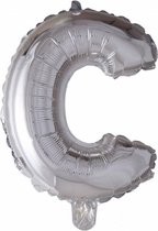 Letterballon C Zilver 16 inch, kindercrea