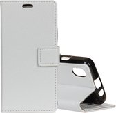 Litchi Texture Horizontal flip leren tas voor iPhone XR, met houder & kaartsleuven & portemonnee (wit)
