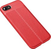 Voor iPhone SE 2020 Litchi Texture TPU schokbestendig hoesje (rood)