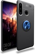 lenuo Shockproof TPU Case voor Huawei P30 Lite, met onzichtbare houder (zwart blauw)
