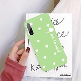 Voor Galaxy Note10 Smiling Love Heart Pattern Frosted TPU beschermhoes (groen)