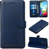 Voor LG K40S Classic Calf Texture Horizontaal Flip PU lederen tas, met houder & kaartsleuven & portemonnee (blauw)