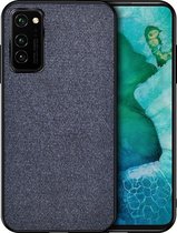 Voor Huawei Honor V30 schokbestendige doektextuur PC + TPU beschermhoes (blauw)