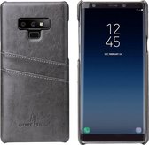 Fierre Shann Retro Oil Wax Texture PU lederen tas voor Galaxy Note9, met kaartsleuven (zwart)