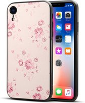 Peach-bloemmotief TPU + PC-hoesje voor iPhone XR