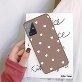 Voor Galaxy A71 Multi Love Heart Pattern Frosted TPU-beschermhoes (kaki)