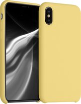 kwmobile telefoonhoesje voor Apple iPhone X - Hoesje met siliconen coating - Smartphone case in zacht geel