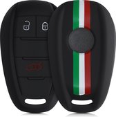 kwmobile autosleutel hoesje voor Alfa Romeo 3-knops draadloze autosleutel - Autosleutel behuizing in groen / rood / zwart - Italiaanse Strepen design