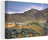 Canvas Schilderij Zonsondergang bij het Nationaal park Sierra de Guadarrama in Spanje - 30x20 cm - Wanddecoratie