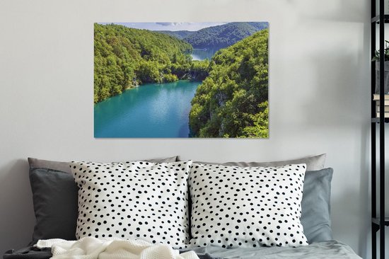 Belle vue sur le parc national des lacs de Plitvice Toile 90x60 cm - Tirage photo sur toile (Décoration murale salon / chambre)