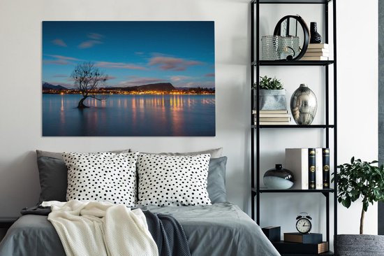 The Wanaka Tree at Lake Wanaka in New Zealand Canvas 120x80 cm - Tirage photo sur toile (Décoration murale salon / chambre)
